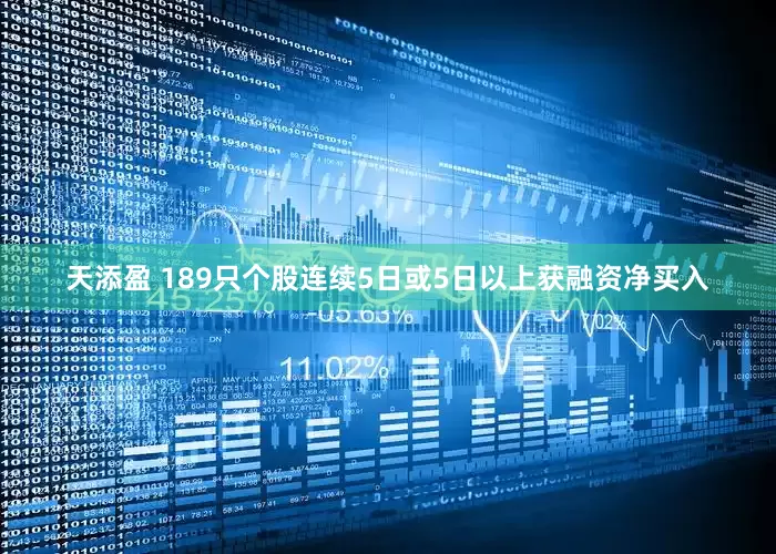 天添盈 189只个股连续5日或5日以上获融资净买入