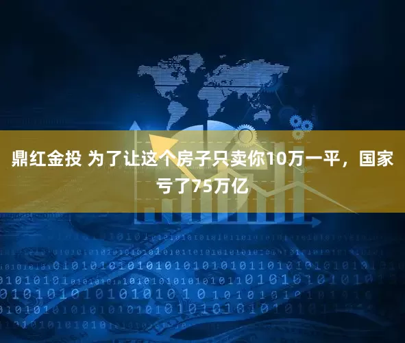 鼎红金投 为了让这个房子只卖你10万一平，国家亏了75万亿